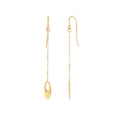 14K Yellow Gold Oval Bead Drop Earrings fine designer jewelry for men and women